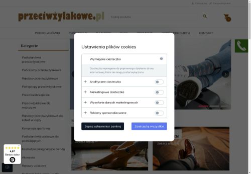 Podkolanówki Pończochy Rajstopy uciskowe - Przeciwzylakowe.pl