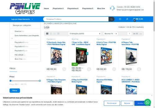 PSN Live Games – Games para Playstation 3, Playstation 4, Playstation 5 e Xbox One.