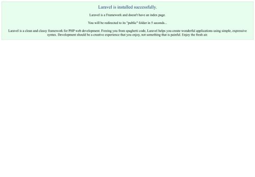 Laravel Installed