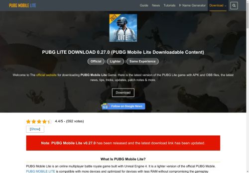 Download PUBG MOBILE LITE v0.27.0 (APK+OBB) [Official PUBGM Lite]