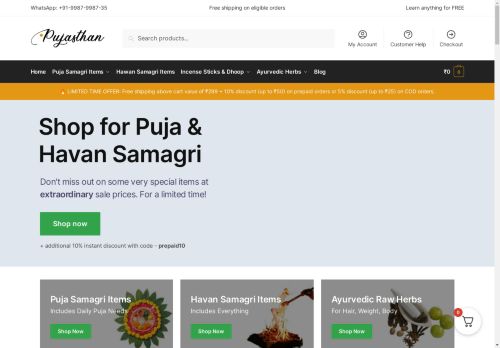 Pujasthan - Most Loved Online Puja Samagri Store in India