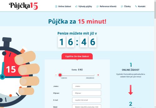 Půjčka 15 - nebankovní půjčka chytře, rychle a bez poplatku. - Půjčka15