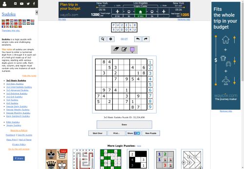 Sudoku - online puzzle game