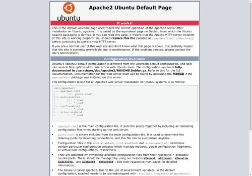 Apache2 Ubuntu Default Page: It works