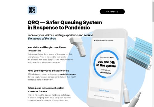 QRQ — Simple and Free Queue Management System for a Post-COVID-19 World