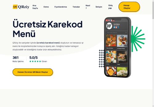 Ücretsiz Karekod Menü, QR Menü Sistemi - QRziy