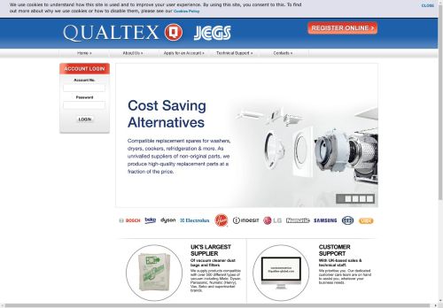 Qualtex - worldwide distributors of pattern and original domestic appliance spare parts