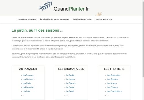 QuandPlanter.fr - jardiner au fil des saisons