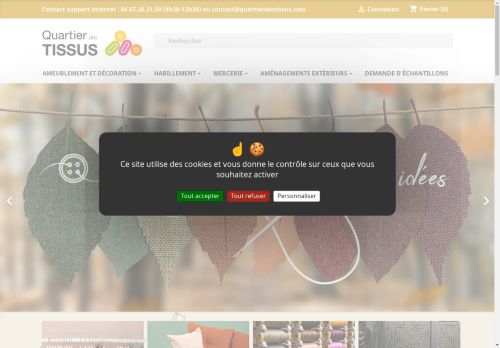 QUARTIER DES TISSUS   : Le spécialiste de la vente de tissus au mètre sur internet !