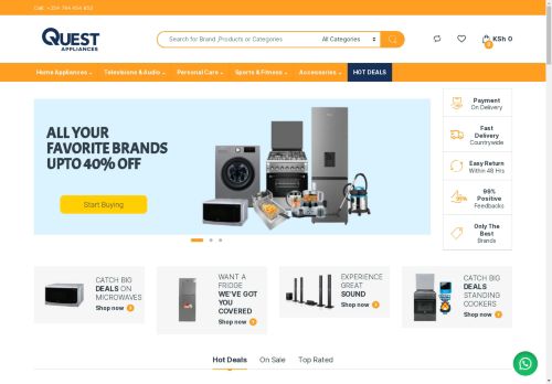 Online Shopping - Shop Appliances, Tvs , Audio, Accessories. Quest Appliances Kenya.