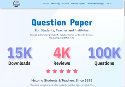 Previous Papers - Question Paper |