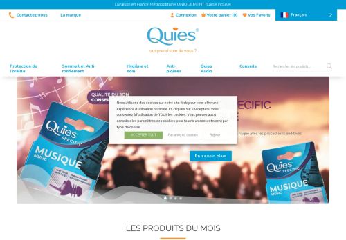 Quies Boutique : Protections auditives, anti-ronflement, hygiène et soin...