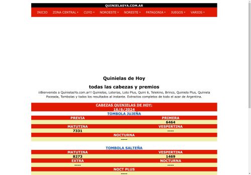 Quinielas de hoy: todas las cabezas y premios