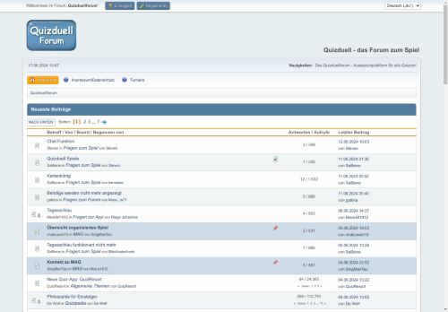 Quizduellforum – Index