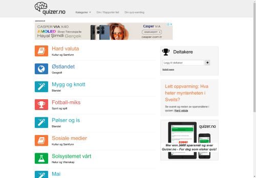 
			Quizer.no - Spørsmål og svar 
		