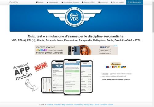 Quiz e simulazione esame teorico per PPL, VDS, Fonia, Droni, ATPL