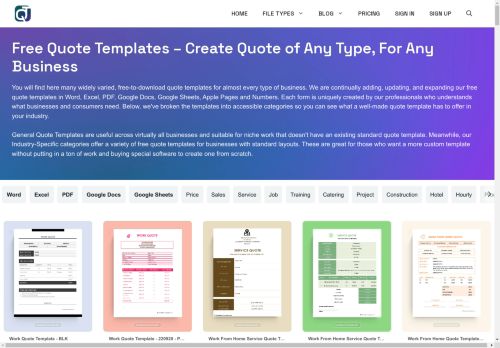 Free Quote Templates – Word, Excel, PDF, Google Docs and Sheets