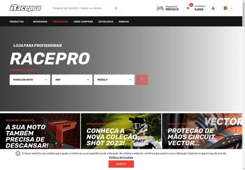 
	Loja para Profissionais - RacePro by CrossPro
