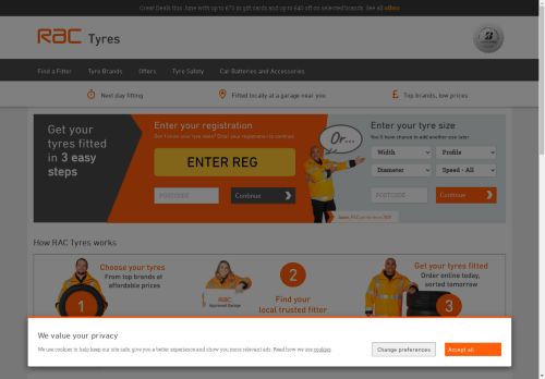 Car Tyres Online with Low Prices & Local Fitting | RAC Tyres