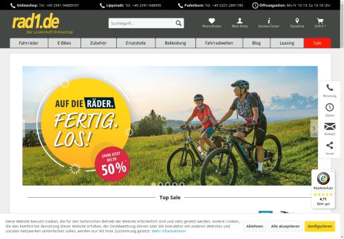 Rad1 - Der Fahrrad Onlineshop von Löckenhoff | rad1.de