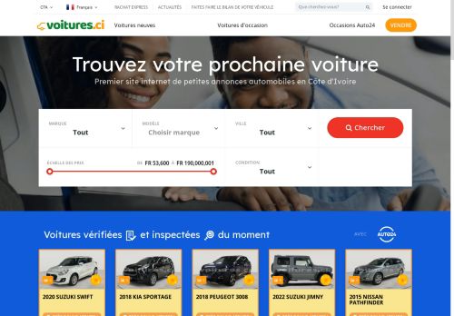  Premier site de petites annonces automobiles - Côte d'Ivoire 