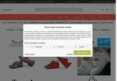 VonKopfbisFuss - Der beliebte Versand für Schuhe von THINK -