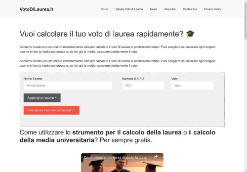 Calcolare Voto Di Laurea Online, Calcolatore Media Ponderata