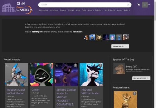 Browse assets for the species of VRChat | VRCArena