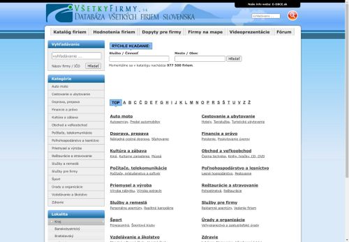 VĹˇetkyFirmy.sk - DatabĂˇza vĹˇetkĂ˝ch firiem na Slovensku