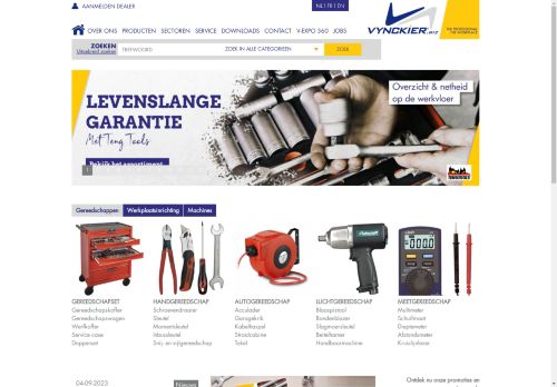 Vynckier Tools | Gereedschappen | Werkplaatsinrichting | Machines