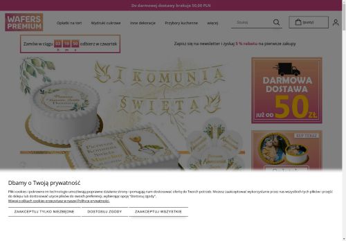 Opłatki na Tort z Grafiką - Akcesoria Cukiernicze - Internetowy Sklep waferspremium.pl