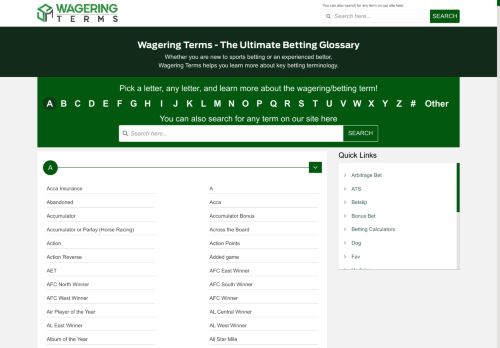 Wagering Terms | Learn any betting definition