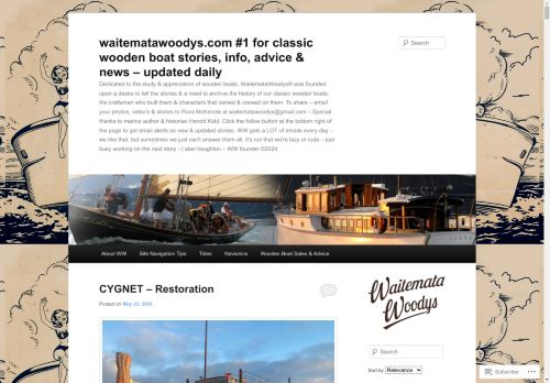 
waitematawoodys.com  #1 for classic wooden boat stories, info, advice & news – updated daily | Dedicated to the study & appreciation of wooden boats. WaitemataWoodys® was founded upon a desire to tell the stories & a need to archive the history of our cl