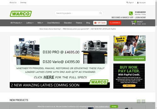 Warco | Buy Lathe, Milling Machine, Engineering Tools