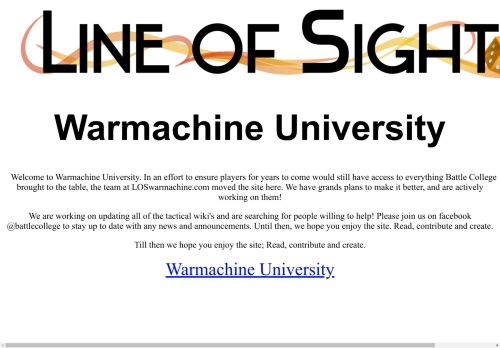 Warmachine University