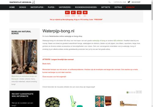 De beste waterpijp bong 420 shop van Nederland! - Waterpijp-bong.nl