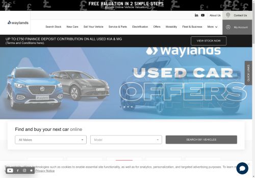 Waylands. For all things Volvo, Kia, MG and Polestar in the South. New Car Sales | Used Car Sales | Servicing | MOT