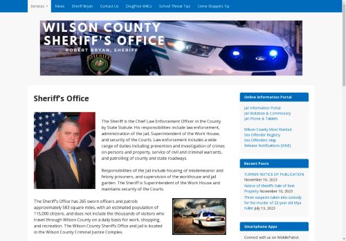 Wilson County Sheriff's Office – Robert Bryan, Sheriff