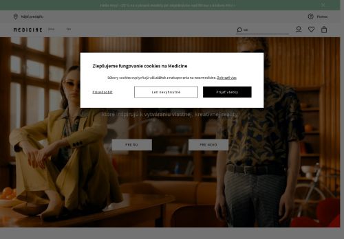 MEDICINE – kreatívny prístup k móde! Dámska a pánska kolekcia aj originálne doplnky a produkty pre váš domov s odoslaním aj do 24 hodín