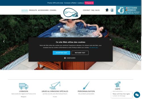 Achat vente baignoire balnéo, spa et jacuzzis extérieur. Hydromassante - Web de l'Hydromassage