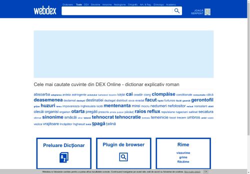 DEX Online, dictionar explicativ roman - Webdex.ro