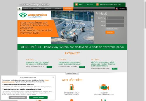 Webdispeèink - elektronická kniha jázd - sledovanie vozidiel - Webdispeèink