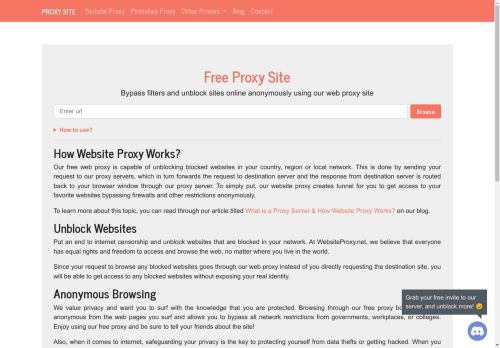 Proxy Site - Unblock Sites Online