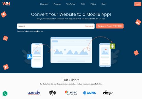 Webtonative - Convert your website to native Android & iOS