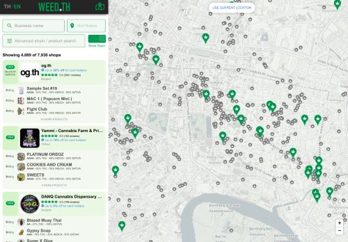 Map of 7,802 Cannabis Shops in Thailand - WEED.TH