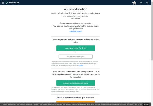 Wellemo - Create free tests and quizzes with answers and results. Create questionnaires and questionnaires for free. | Wellemo