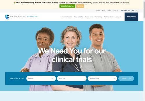 Paid clinical trials for healthy adults