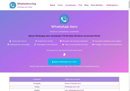 Baixar WhatsApp Aero APK versão mais recente V10.03 Apr. 2024-nova atualização oficial-whatsaero.org