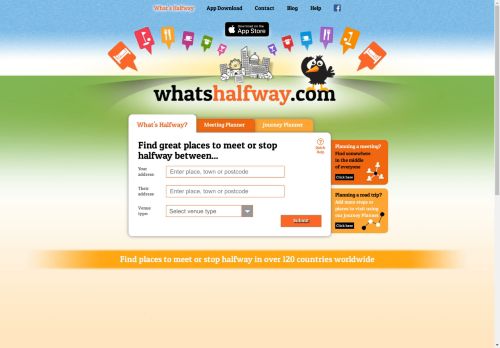 
	Whatshalfway.com - Find great places to meet or stop halfway
