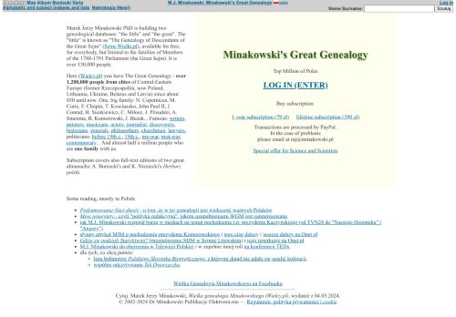 Wielka Genealogia Minakowskiego - M.J. Minakowski